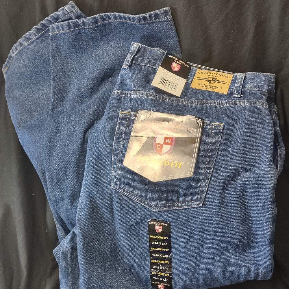 Cross & Winsor Relaxed Fit Jeans W44XL30 MEDIUM STONE NEW with tags